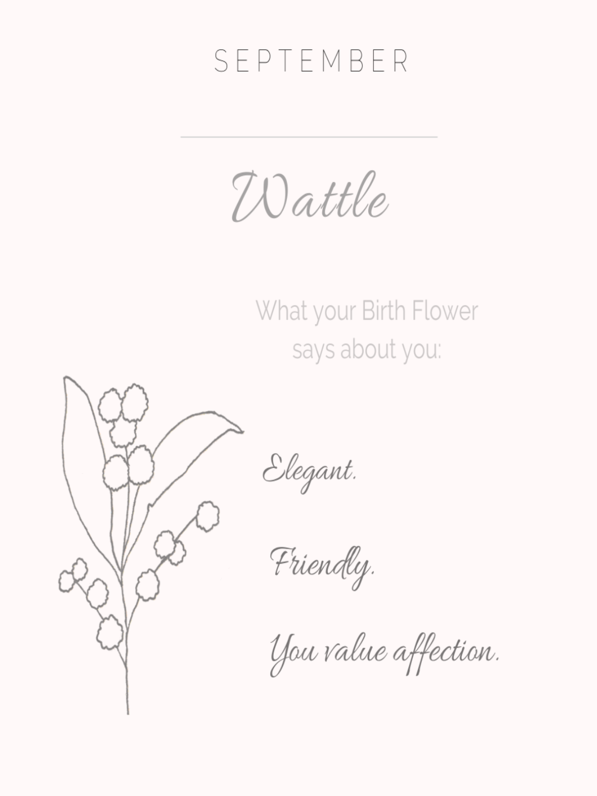 Wattle - September Birth Flower Necklace