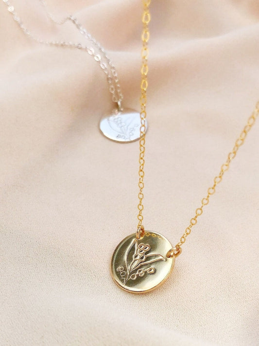 Wattle - September Birth Flower Necklace