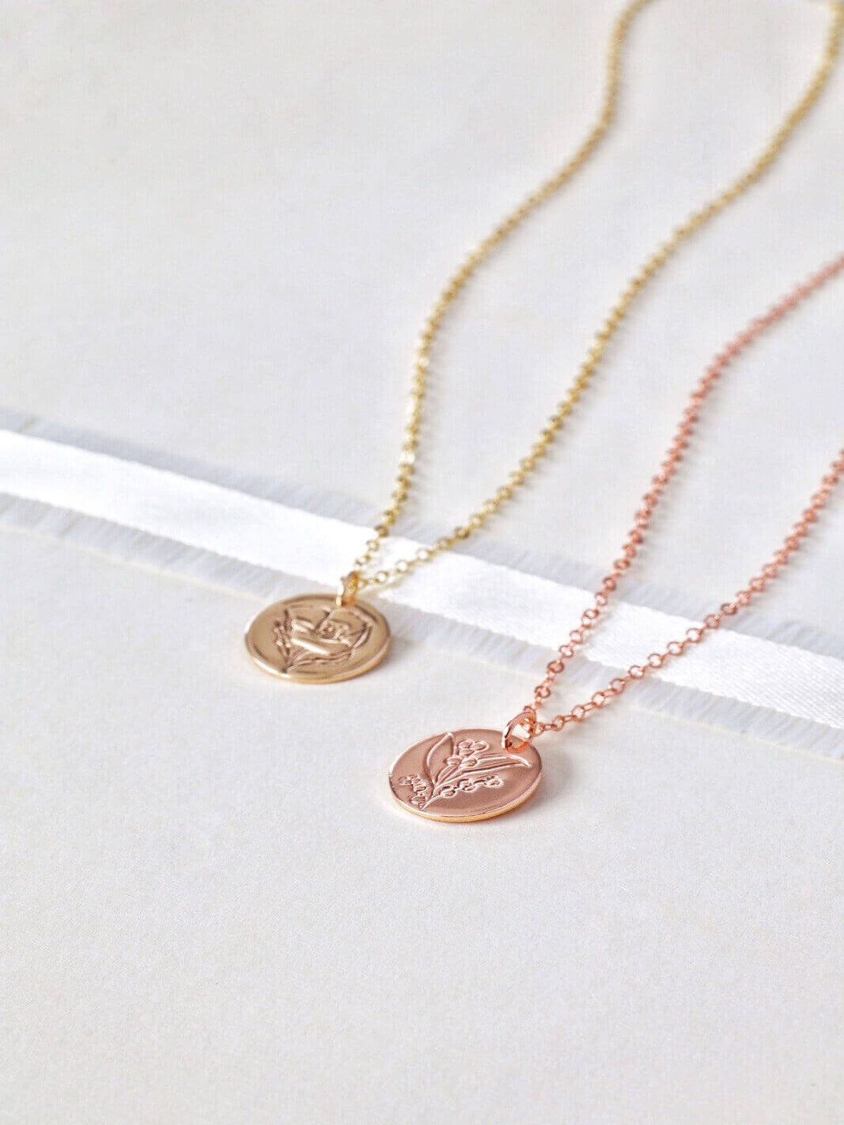 Wattle - September Birth Flower Necklace