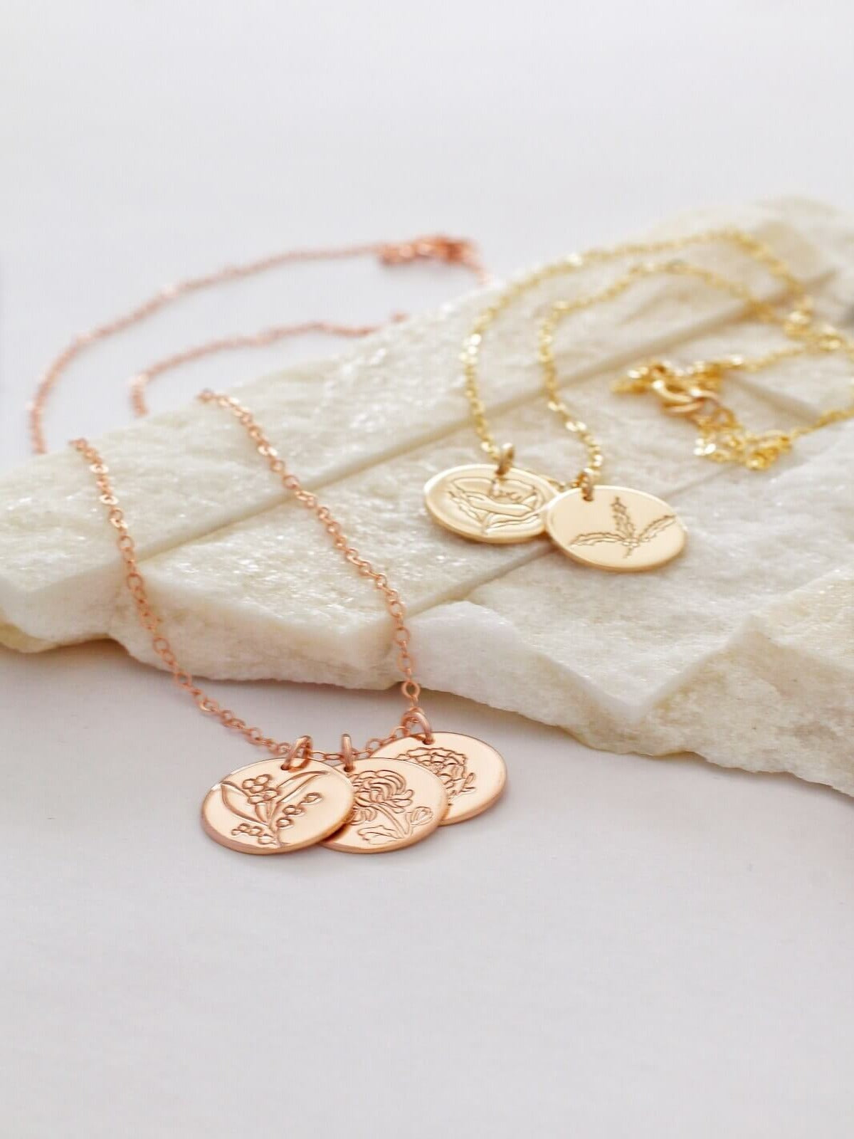 Wattle - September Birth Flower Necklace