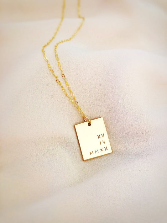Allora - Personalised Rectangle Pendant Necklace
