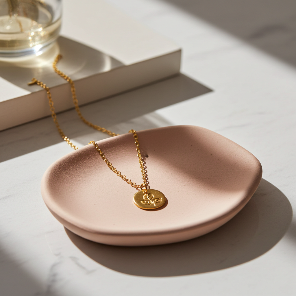 Celtic birth tree gold pendant necklace Alder Tree 