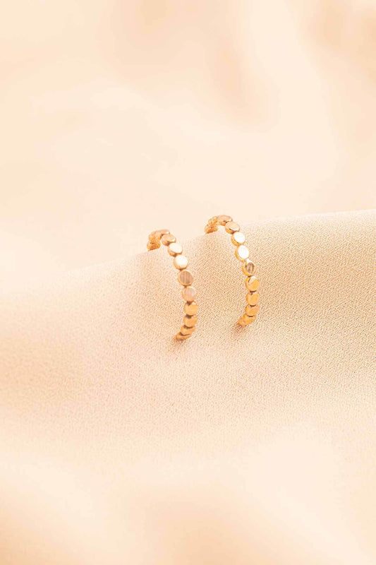 Hervey Hammered Beaded Hoop Dot Earrings