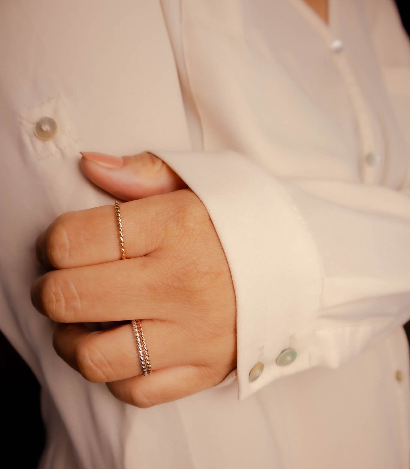 Coral - Twine Minimalist Ring