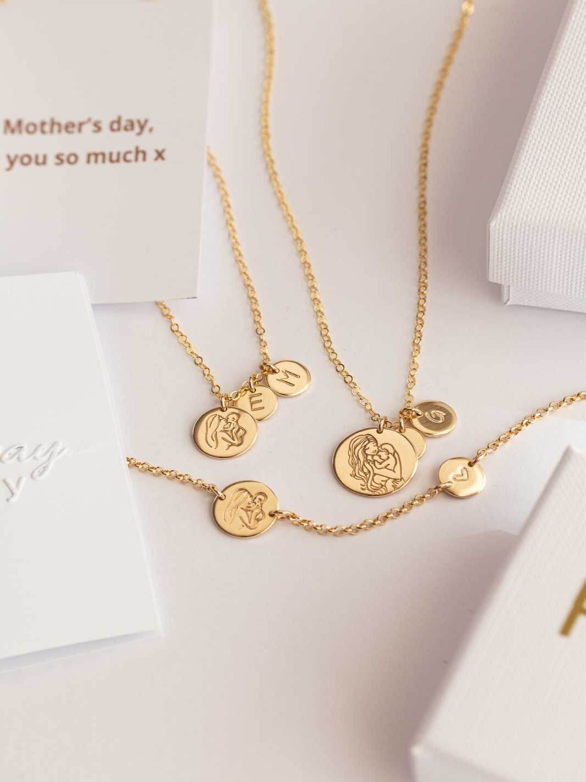 Personalised Mummy and Baby Heart Necklace | Posh Totty Designs