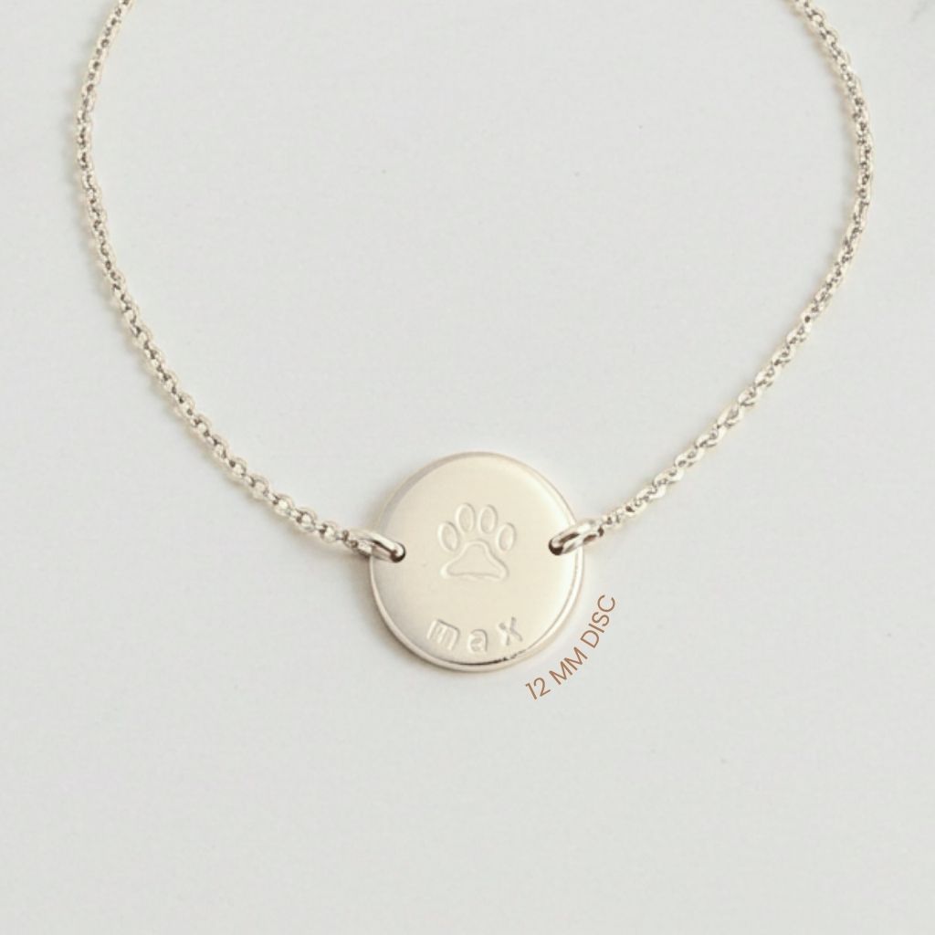 Personalised Engraved Paw Print Bracelet | Pet Lover Gift