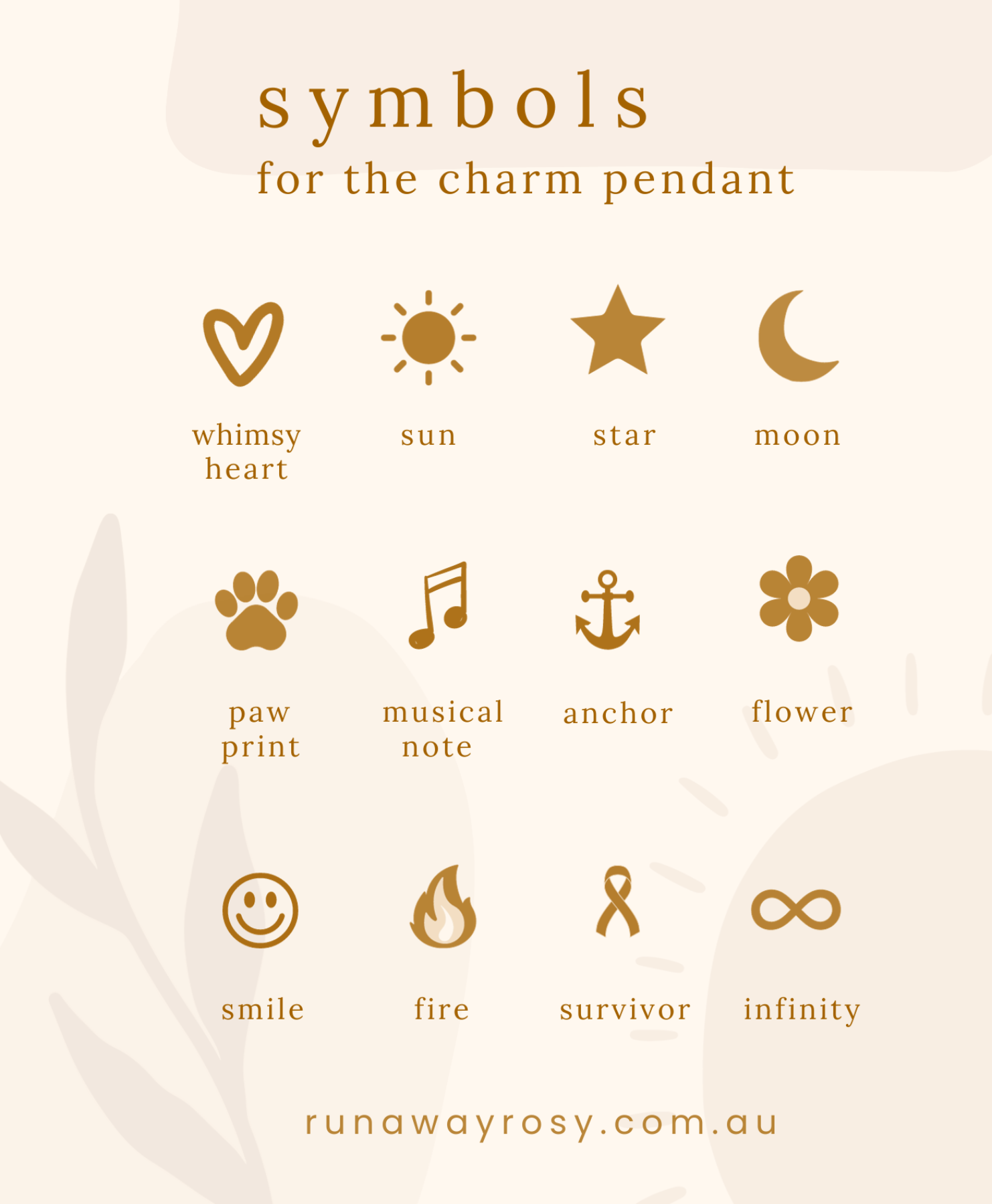Symbols pendant necklace charms