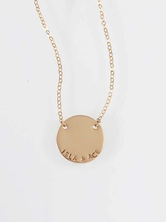 Olivia - Large Disc Pendant Necklace